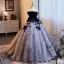 Fashion Black Appliques Pleated Prom Dresses 2024 Ball Gown Strapless Sleeveless Backless Sweep Train Prom Formal Dresses