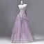 Flower Fairy Lavender Appliques Sequins Prom Dresses 2026 Ball Gown Strapless Sleeveless Backless Floor-Length / Long Formal Dresses