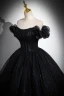 Charmant Schwarz Pailletten Ballkleider 2023 Ballkleid Off Shoulder Ärmellos Rückenfreies Lange Ball Festliche Kleider