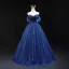 Vintage / Retro Ocean Blue Glitter Prom Dresses 2023 Ball Gown Strapless Sleeveless Backless Floor-Length / Long Prom Formal Dresses