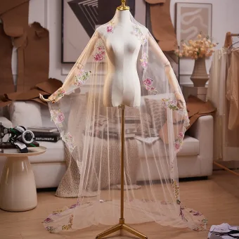 Chic Beautiful Blushing Pink Lace Flower Prom Shawl 2025 Tulle