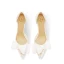 Elegant White Lace Bow Wedding Shoes 2023 7 cm Stiletto Heels Pointed Toe Leather Wedding High Heels