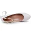 Élégant Blanche Perle Noeud Bride Cheville 5 cm Compensées Chaussure De Mariée 2024 À Bout Rond Mariage