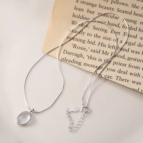 Chic / Beautiful Sky Blue Sterling Silver Transparent Necklaces Accessories 2023