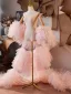 Mode Rougissant Rose Volants en Cascade Manches Courtes Promo châle 2025 Tulle