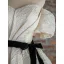 Fashion White Bow Sash Prom Dresses 2024 A-Line / Princess Off-The-Shoulder Puffy Short Sleeve Backless Floor-Length / Long Prom Formal Dresses