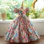 Sparkly Multi-Colors Sequins Birthday Flower Girl Dresses 2024 Ball Gown High Neck Puffy Short Sleeve Backless Floor-Length / Long Flower Girl Dresses