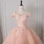 Élégant Rougissant Rose Fait main Perlage Paillettes En Dentelle Fleur Robe De Bal 2026 Robe Boule De l'épaule Sans Manches Dos Nu Longue Tulle Robe De Ceremonie