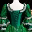 Medieval Vintage / Retro Dark Green Lace Flower Sequins Bow Prom Dresses 2025 Ball Gown Square Neckline Bell sleeves Floor-Length / Long Prom Formal Dresses