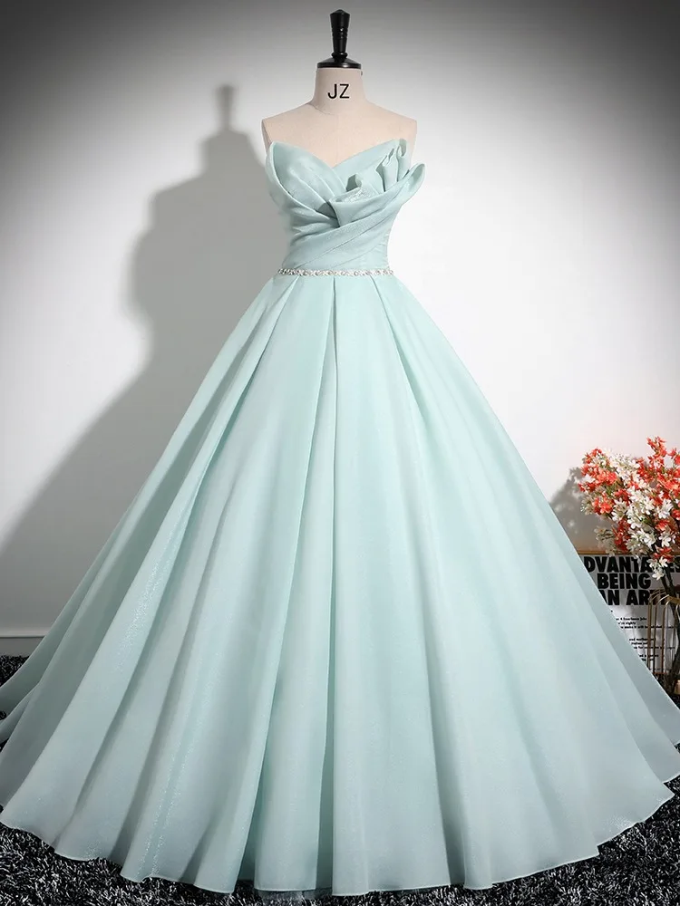 Chic Beautiful Mint Green Prom Dresses 2024 A-Line Princess Strapless Sleeveless Long Chic Beautiful Mint Green Prom Dresses 2024 A-Line Princess Strapless Sleeveless Long