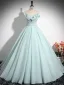 Chic / Beautiful Mint Green Prom Dresses 2024 A-Line / Princess Strapless Sleeveless Backless Floor-Length / Long Prom Formal Dresses