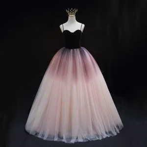 Charmant Violet Dégradé De Couleur Robe De Bal 2022 Robe Boule Bretelles Spaghetti Sans Manches Dos Nu Longue Promo Robe De Ceremonie
