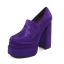 Fashion Fuchsia Cocktail Party Womens Shoes 2023 14 cm Thick Heels Round Toe Womens Shoes
