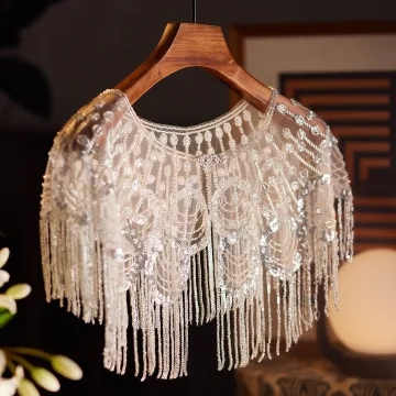 Charming White Handmade Beading Sequins Prom Shawls 2025
