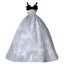 Élégant Noire Robe De Bal 2022 Robe Boule Encolure Carrée Bleu Tachetée Sans Manches Dos Nu Noeud Longue Robe De Ceremonie
