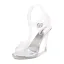 Sexy Transparent White Cocktail Party Crystal Womens Sandals 2023 Ankle Strap 10 cm Stiletto Heels Open / Peep Toe Sandals High Heels