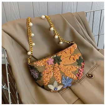 Chic Beautiful Multi Colors Embroidered Pearl Sequins Casual Clutch Bags 2025