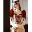 Elegant Burgundy Prom Dresses 2022 A-Line / Princess Square Neckline Beading Puffy Short Sleeve Backless Bow Floor-Length / Long Prom Formal Dresses