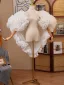Charmant Blanche Fait main Fleur Mariage Manches Courtes châle 2025 Tulle