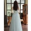 Charming Silver Grey Evening Dresses 2023 A-Line / Princess Off-The-Shoulder Beading Sleeveless Backless Floor-Length / Long Evening Party Formal Dresses