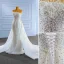 High End Weiß Perlenstickerei Perle Strass Brautkleider / Hochzeitskleider 2022 Meerjungfrau Bandeau Ärmellos Rückenfreies Hof-Schleppe Hochzeit