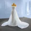 High End Weiß Perlenstickerei Perle Strass Brautkleider / Hochzeitskleider 2022 Meerjungfrau Bandeau Ärmellos Rückenfreies Hof-Schleppe Hochzeit