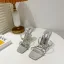 Sparkly Charming Silver Summer Rhinestone Womens Sandals 2022 Evening Party 11 cm Stiletto Heels Open / Peep Toe Sandals High Heels