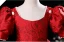 Chic / Belle Rouge Impression Anniversaire Robe Ceremonie Fille 2024 Princesse Encolure Dégagée Gonflée Perle Manches Courtes Longue