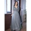 Elegant Sky Blue Beading Sequins Prom Dresses 2022 A-Line / Princess V-Neck Short Sleeve Backless Floor-Length / Long Prom Formal Dresses