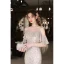 Scintillantes Sexy Champagne Paillettes Robe De Soirée 2022 Trompette / Sirène Bretelles Spaghetti Manches Courtes Dos Nu Longue Soirée Robe De Ceremonie