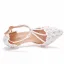 Charmant Blanche En Dentelle Fleur Perle Chaussure De Mariée 2022 T-Strap Faux Diamant 9 cm Talons Aiguilles À Bout Pointu Mariage Talons Hauts