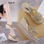 Fashion Bling Bling Silver Rhinestone Sequins Street Wear Summer Womens Sandals 2023 10 cm Wedges Open / Peep Toe Sandals