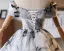 Chic / Beautiful Black Printing Short Homecoming Graduation Dresses 2025 Ball Gown Off-The-Shoulder Short Sleeve Backless