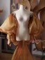 Fashion Khaki Handmade  Puffy Short Sleeve Jackets & wraps Prom shawl 2025 Tulle