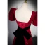 Bling Bling Burgundy Sequins Evening Dresses 2023 A-Line / Princess V-Neck Bow Short Sleeve Backless Floor-Length / Long Evening Party Formal Dresses