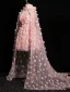 Flower Fairy Blushing Pink Appliques With Cloak Short Prom Dresses 2024 A-Line / Princess Strapless Sleeveless Backless Prom Formal Dresses