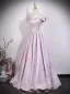 Schön Pearl Rosa Perlenstickerei Stickerei Schleife Ballkleider 2026 A Linie Bandeau Ärmellos Rückenfreies Lange Festliche Kleider
