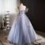 Charming Sky Blue Glitter Pearl Appliques Prom Dresses 2023 Ball Gown Off-The-Shoulder Sleeveless Backless Floor-Length / Long Prom Formal Dresses