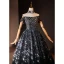 Sparkly Black Gradient-Color Sequins Prom Dresses 2024 Ball Gown Off-The-Shoulder Sleeveless Backless Floor-Length / Long Prom Formal Dresses