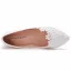 Elegant White Lace Flower Flat Wedding Shoes 2023 Pointed Toe Wedding Shoes