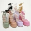 Unique Lavendel Strassenmode Sandalen Damen 2022 Knöchelriemen 12 cm Stilettos Peeptoes Sandaletten Hochhackige