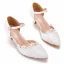 Élégant Blanche En Dentelle Fleur Chaussure De Mariée 2022 5 cm Talons Aiguilles À Bout Pointu Mariage Talons Hauts