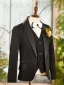Fall Winter Black 6-piece Long Sleeve Boys Wedding Suits 2025 Body Jewellery Coat Pants Shirt Tie Vest