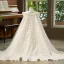 Elegant Ivory Rhinestone Appliques Wedding Flower Girl Dresses 2025 Ball Gown Scoop Neck Puffy Short Sleeve Floor-Length / Long Flower Girl Dresses