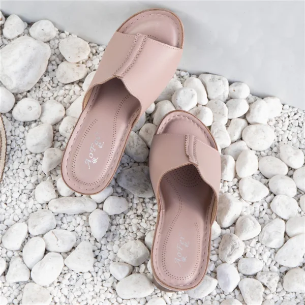 Modest / Simple Beige Open / Peep Toe Summer Street Wear Womens Sandals 2022 5 cm Thick Heels Sandals High Heels