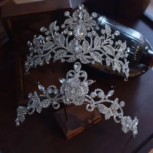 Amazing Unique Silver Rhinestone Alloy Wedding Tiara Bridal Hair Accessories 2025