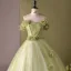Elegant Sage Green Appliques Prom Dresses 2024 Ball Gown Strapless Sleeveless Backless Floor-Length / Long Prom Formal Dresses