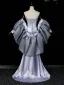 Sexy Lavande Perlage Robe De Soirée 2026 Trompette / Sirène Bustier Gonflée Manches Courtes Dos Nu Train De Balayage Robe De Ceremonie
