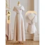 Modest / Simple Khaki Bridesmaid Dresses 2023 A-Line / Princess V-Neck Short Sleeve Backless Floor-Length / Long Bridesmaid Dresses