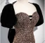 Scintillantes Noire Perlage Paillettes Robe De Soirée 2024 Trompette / Sirène Bustier Manches Courtes Dos Nu Noeud Train De Balayage Soirée Robe De Ceremonie
